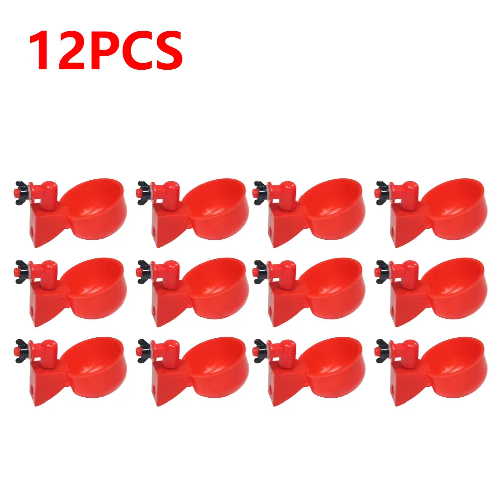 6-36Pcs Chicken Duck Drinking Cup Automatic Drinker Chicken Feeder Plastic Poultry Farm Water Drinking Cups Easy Installation