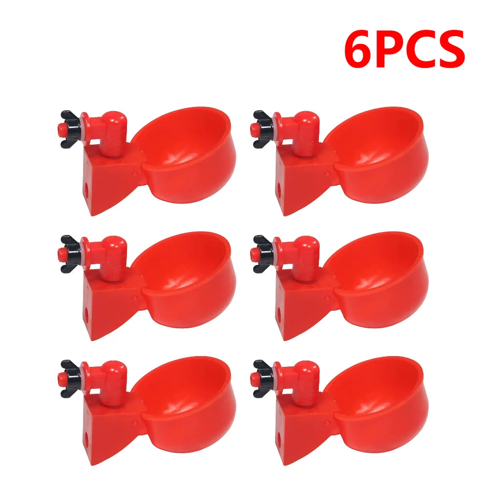 6-36Pcs Chicken Duck Drinking Cup Automatic Drinker Chicken Feeder Plastic Poultry Farm Water Drinking Cups Easy Installation