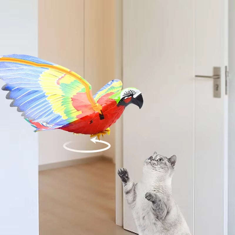 Silent Electric Parrot Toy for Cats | Hanging Flying Bird Teaser | Interactive Pet Training Supplies for Endless Fun